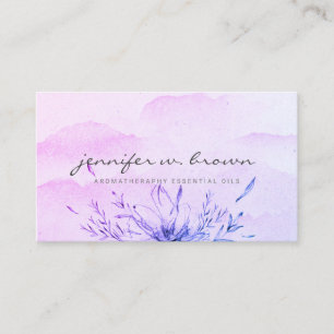 Carte De Visite Huiles essentielles aquarelle violette
