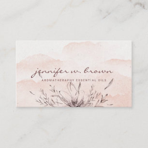 Carte De Visite Huiles essentielles botaniques Pink Blush feuillue