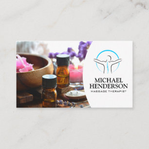 Carte De Visite Huiles essentielles de massage Spa de jour