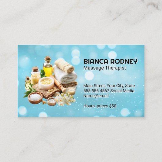 Carte De Visite Huiles spas et sels de bain | Boke (Devant)