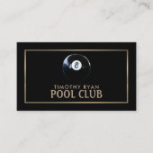 Carte De Visite Huit Bal, Pool Club, Pool Player (Devant)