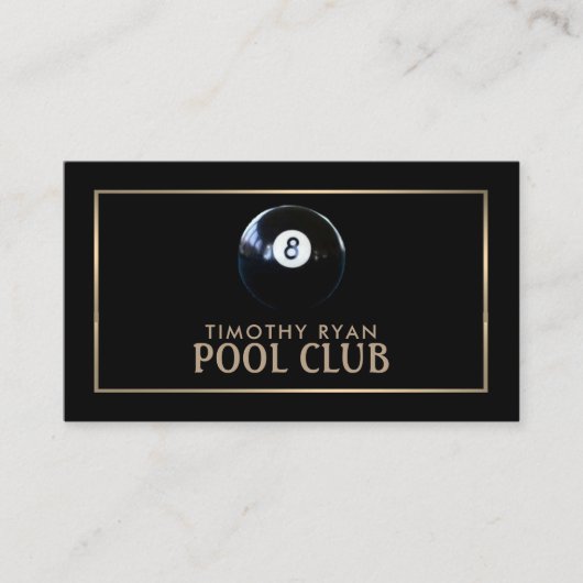 Carte De Visite Huit Bal, Pool Club, Pool Player (Devant)