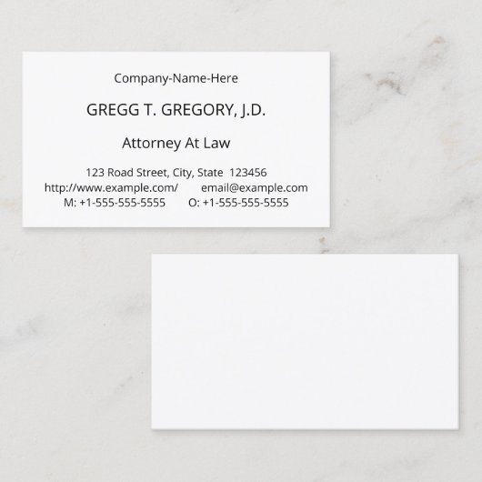 Carte de visite humble, basique, professionnel (Devant / Derrière)