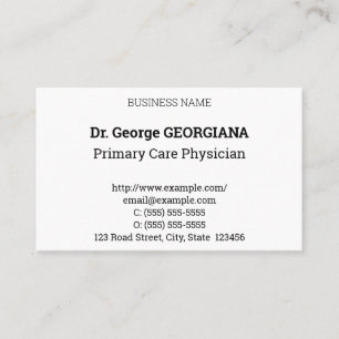 Carte de visite humble, neutre et apper