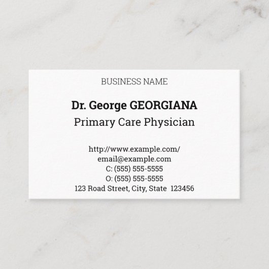 Carte de visite humble, neutre et apper (Devant)