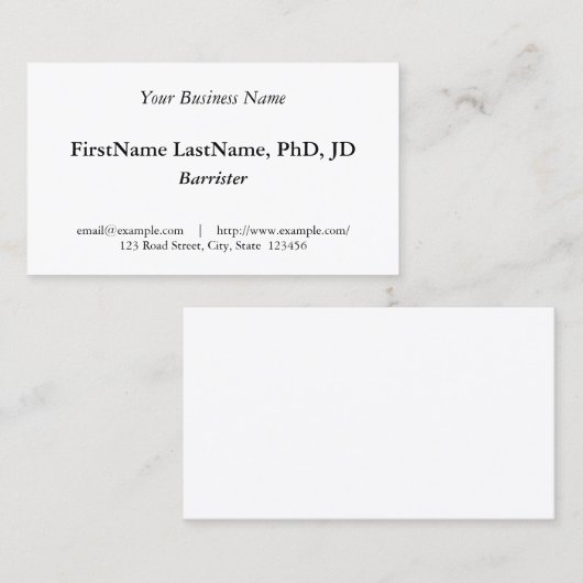 Carte de visite humble, simple et minimal (Devant / Derrière)