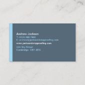 Carte de visite humide d'imperméabilisation (Dos)