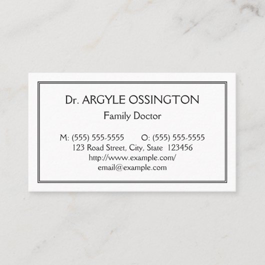 Carte De Visite Humide, simple, professionnel de la santé (Devant)