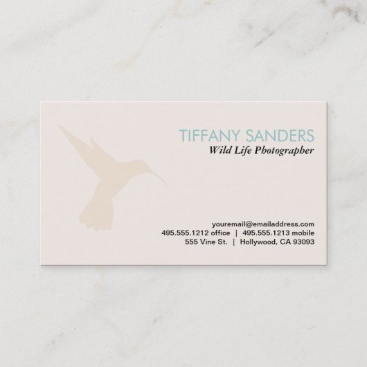 Carte De Visite Humming Bird (Devant)