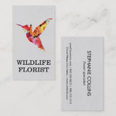 Carte De Visite Humming Bird | Fleurs (Devant / Derrière)