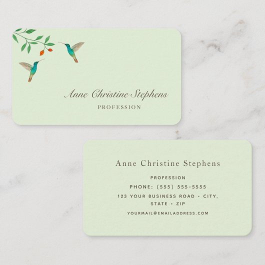 Carte De Visite Hummingbird Business Card (Devant / Derrière)