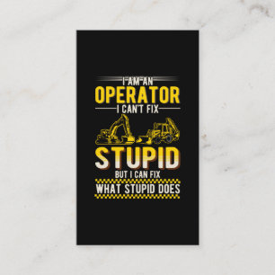 Carte De Visite Humour de collaborateur de l'opérateur d'excavateu