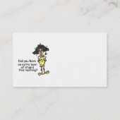 Carte De Visite Humour de stupidité (Dos)