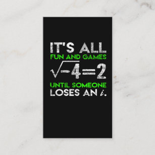 Carte De Visite Humour d'équation de nombre imaginaire des mathéma
