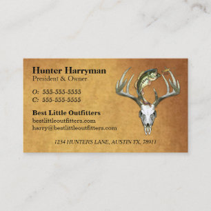 Carte De Visite Hunter Fisherman Guide Outfitters Professionnel