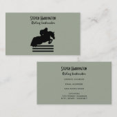 Carte De Visite Hunter Jumper Horse et Rider Silhouette (Devant / Derrière)