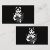 Carte De Visite Husky Sibérien Dans Pocket Puppy (Devant / Derrière)