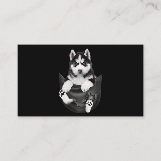 Carte De Visite Husky Sibérien Dans Pocket Puppy (Devant)