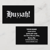 Carte De Visite Huzzah ! {Typographie médiévale} (Devant / Derrière)
