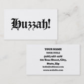 Carte De Visite Huzzah ! {Typographie médiévale} (Devant / Derrière)