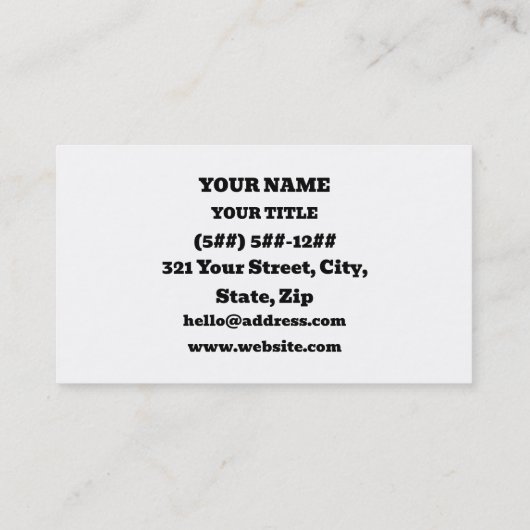 Carte De Visite Huzzah ! {Typographie médiévale} (Dos)