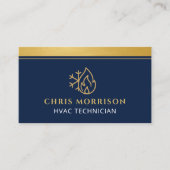 Carte De Visite HVAC Company Navy Blue QR Code (Devant)