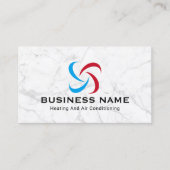 Carte De Visite HVAC Heating & Air Conditioning Trendy Marble (Devant)
