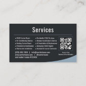 Carte De Visite HVAC Heating & Air QR Code Professional  (Dos)