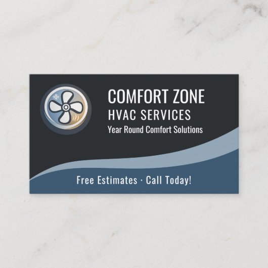 Carte De Visite HVAC Heating & Air QR Code Professional  (Devant)