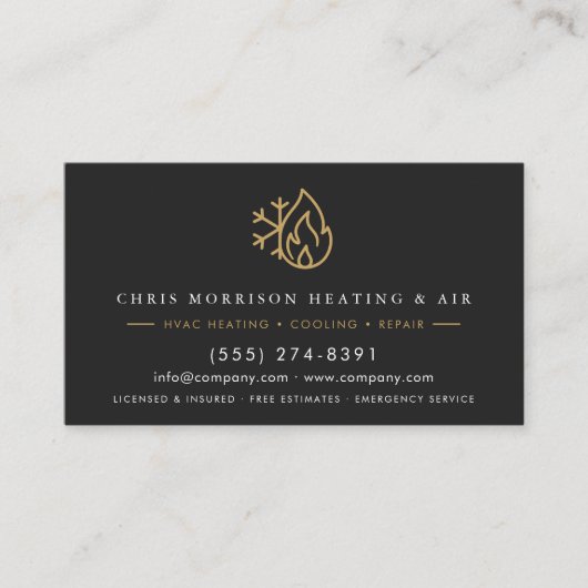 Carte De Visite HVAC Service & Installation QR Code (Devant)