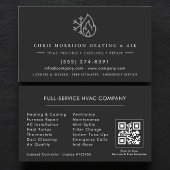 Carte De Visite HVAC Services Black Silver QR Code