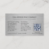 Carte De Visite HVAC Services QR Code Black (Dos)