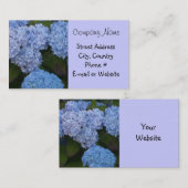 Carte De Visite Hydrangea Bleu Clair (Devant / Derrière)