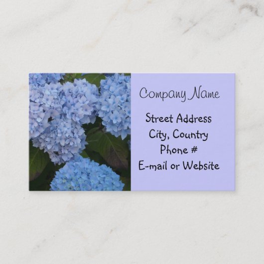 Carte De Visite Hydrangea Bleu Clair (Devant)