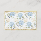 Carte De Visite Hydrangea Florale Bleu Blanc Or Élégant (Devant)