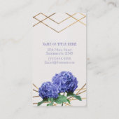 Carte De Visite Hydrangea & Lignes Dorées Élégant Chic Floral (Dos)