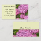 Carte De Visite Hydrangea rose (Devant / Derrière)
