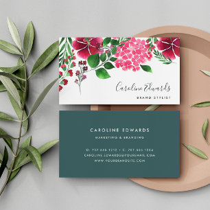 Carte De Visite Hydrangea sauvage   Aquarelle florale