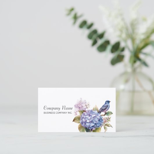 Carte De Visite Hydrangea violet se détachent avec charme (Debout devant)