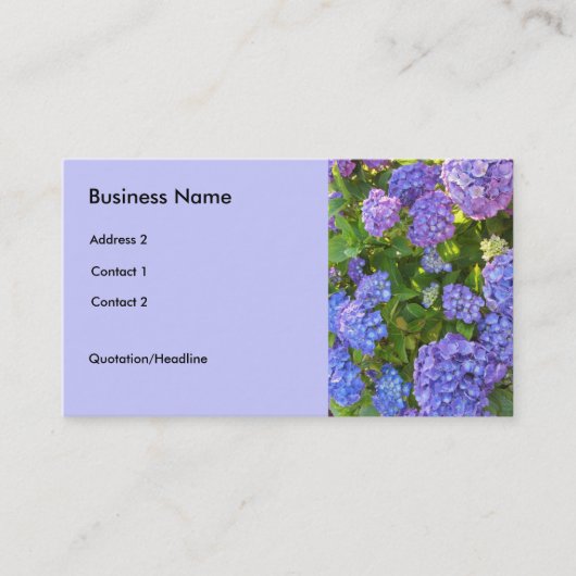 Carte De Visite Hydrangeas bleues et violettes (Devant)