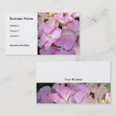 Carte De Visite Hydrangeas Rose Clair (Devant / Derrière)