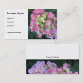 Carte De Visite Hydrangeas Rose Clair (Devant / Derrière)