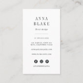 Carte De Visite Hydrangée blanche verticale (Dos)