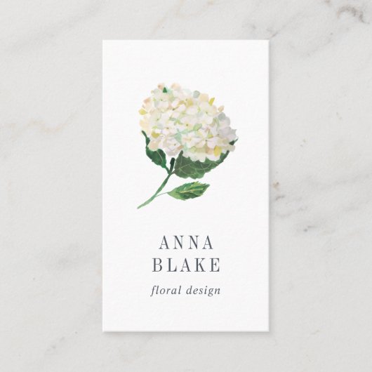 Carte De Visite Hydrangée blanche verticale (Devant)