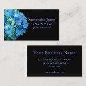 Carte De Visite Hydrangée bleue (Devant / Derrière)