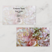 Carte De Visite Hydrangée Rose Pale Avec Bébé Respiration (Devant / Derrière)