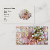 Carte De Visite Hydrangée Rose Pale Avec Bébé Respiration (Devant / Derrière)