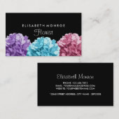 Carte De Visite Hydrangée violette, Bleue & Rose, fleuriste (Devant / Derrière)