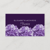 Carte De Visite Hydrangée violette, fleuriste (Devant)