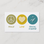 Carte De Visite Hygiène dentaire d'amour de paix (Dos)
